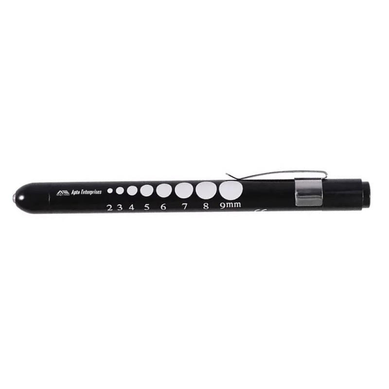 Hospital-grade Led Medical Penlight Professional Inspection Flashlight With Pupil Gauge For Doctors Nurses Black Color