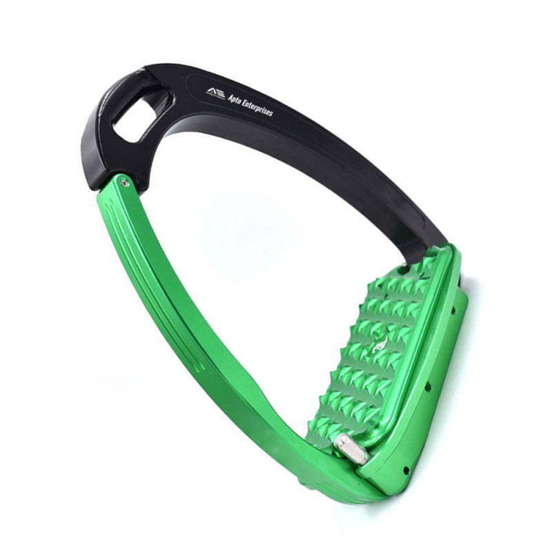 Tech Stirrups Safety Venice Sloped 12 X 6.5cm Lightweight Green and Black Riding Stirrups High-Quality Equestrian Equipment