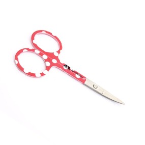 Eyebrow Spring Micro Scissors Straight and Curved Tip Micro Spring Scissors for Baby Nail Cutting and Eyebrow Cutting