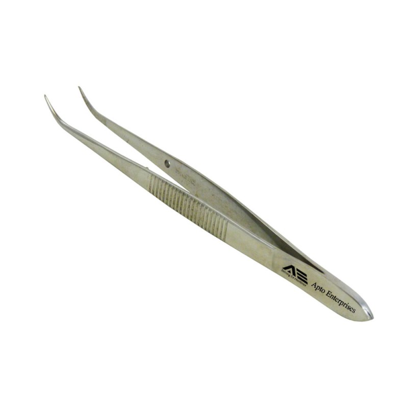 High Quality 125mm Dressing Tissue Forceps Fine Curved Serrated Jaw Manual Dissecting Perry Forceps