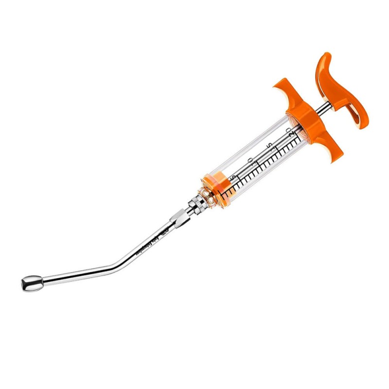 Veterinary Drencher Dose Syringe for Horses Reusable Livestock Drenching Instrument with Stainless Steel Nozzle