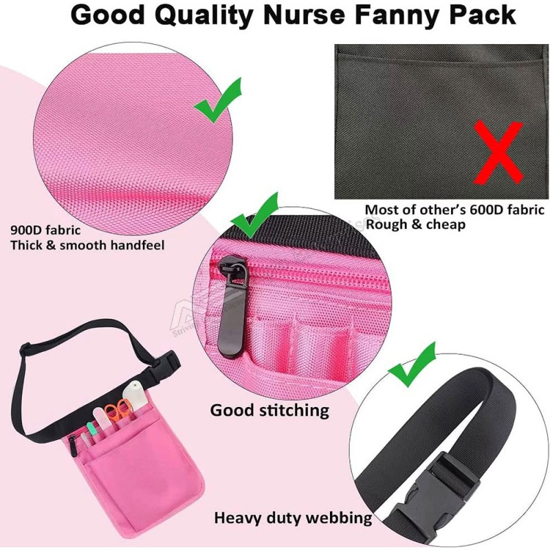 Nursing Fanny Pack Extra Roomy 9 Pockets for Nurses, Vet Tech Hip Pack Tool Pack Nurse Utility Bag