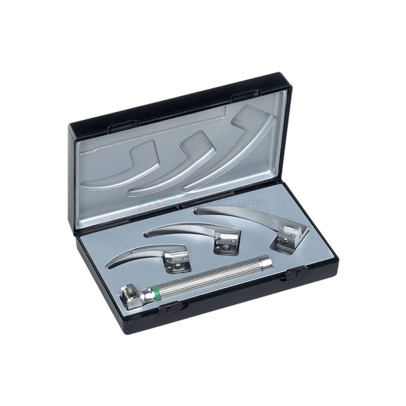 Miller Fiber Optic Laryngoscope Set Fiber Optic Miller Laryngoscope 4 Blades Set Custom Size Made  Optic Miller Laryngoscope