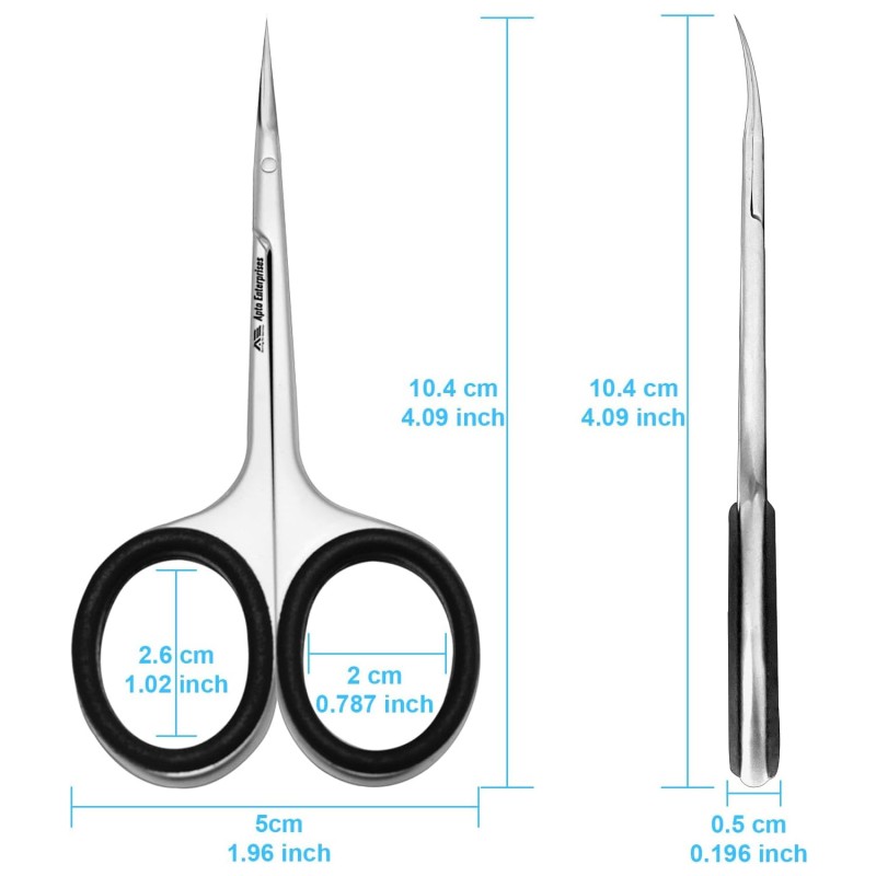 6 Blade Cuticle Scissors Professional Manicure Scissors Stainless Steel Eyebrow Scissor Cuticle Extra Fine Curved