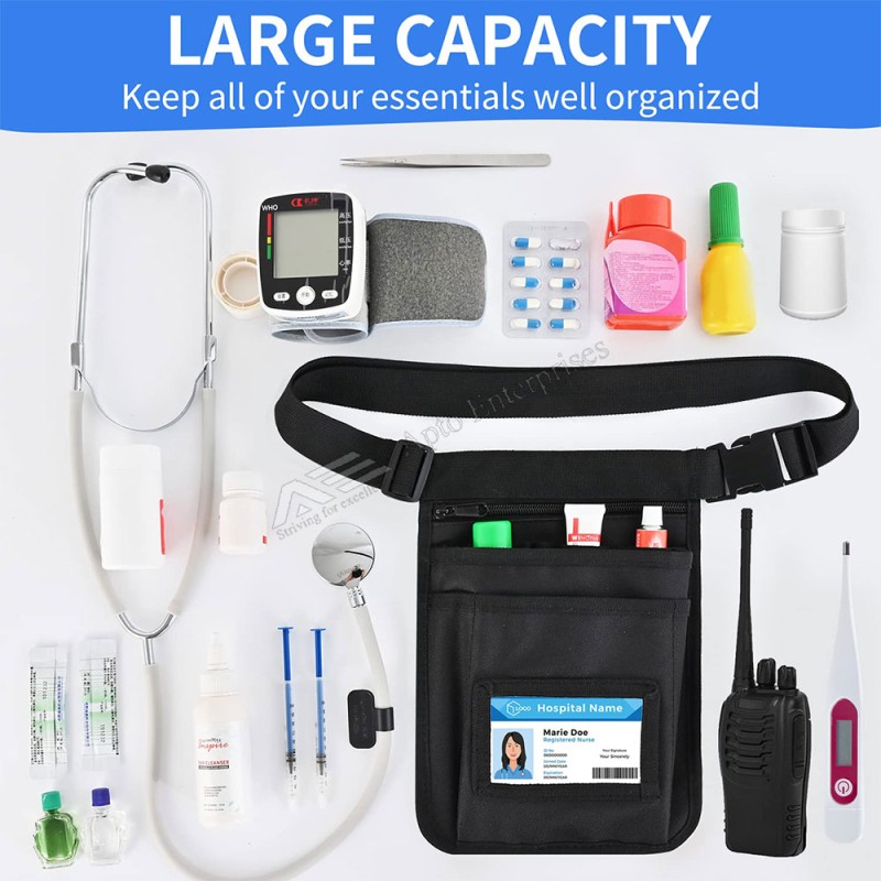 Medical Accessories Tool Case Nylon Nurse Pocket Organizer for Hospital Coat or Gown Doctor Pocket