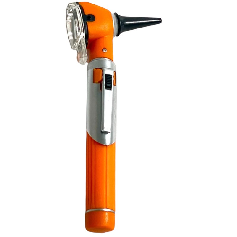Professional Medical Devices Fiber Optic Mini Otoscope Orange Color Pocket Otoscope with Pouch Case