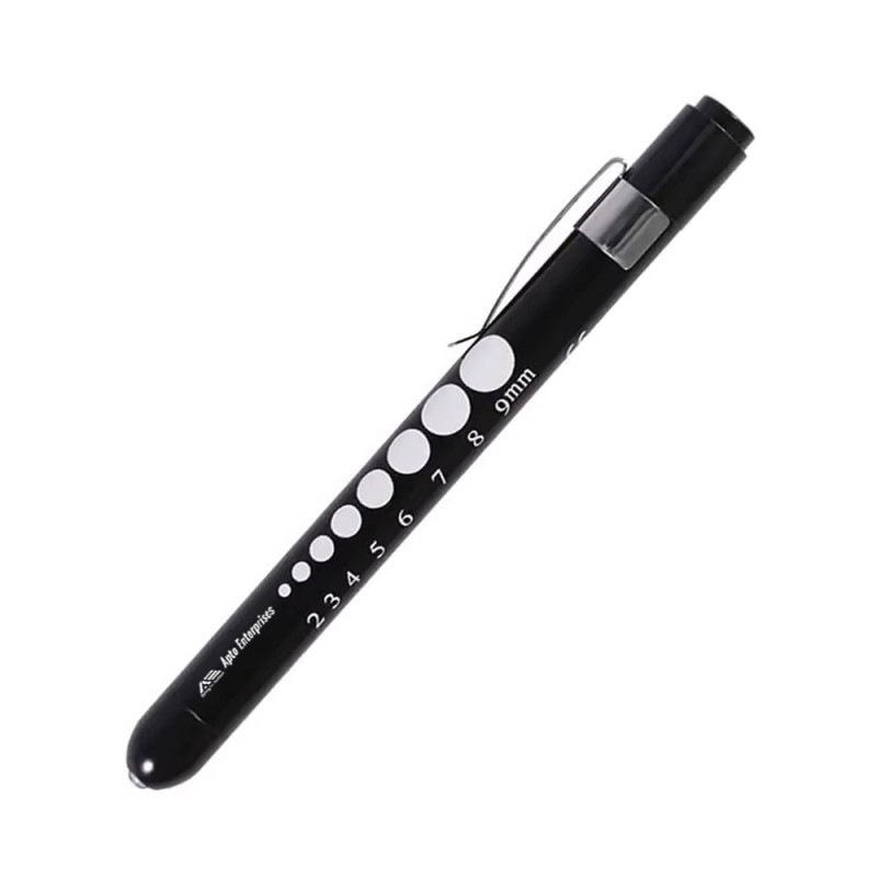 Hospital-grade Led Medical Penlight Professional Inspection Flashlight With Pupil Gauge For Doctors Nurses Black Color
