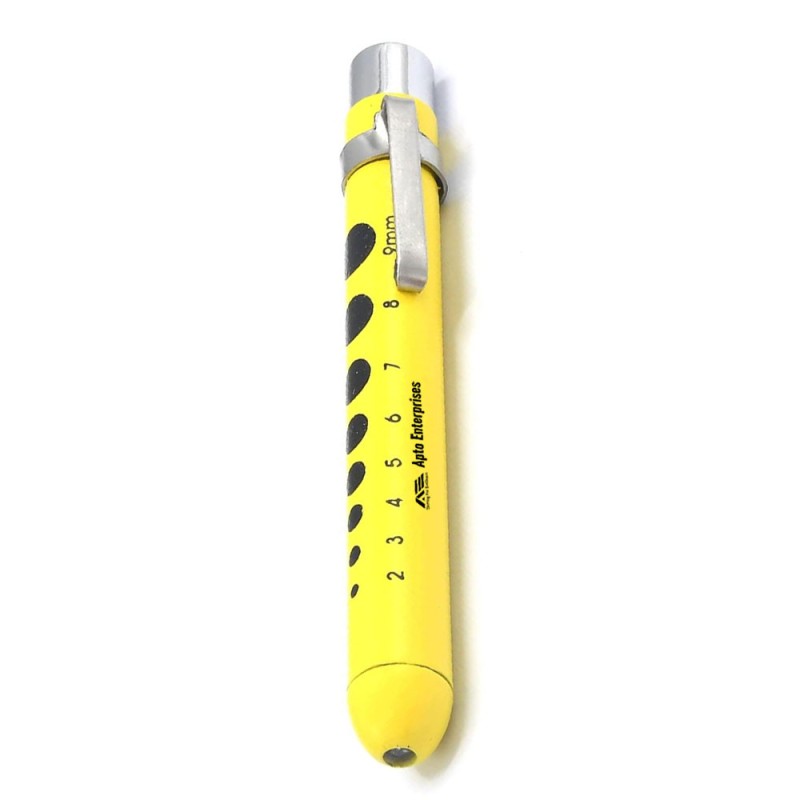 Best Quality Yellow Medical Penlight for Doctors and Nurses Professional LED Pen Light with Pupil Gauge Bright Light