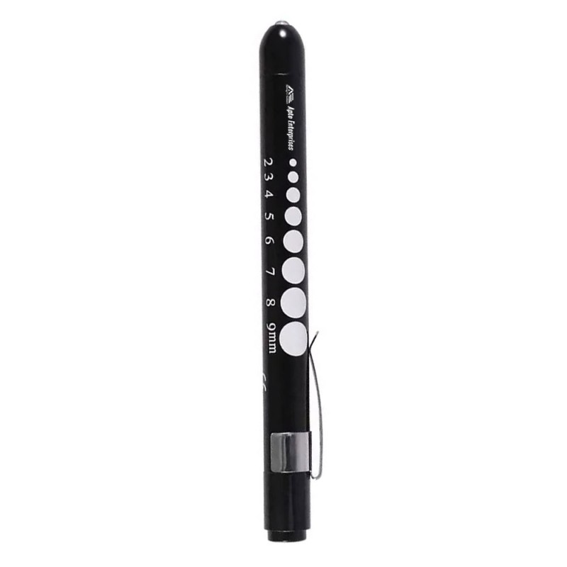Hospital-grade Led Medical Penlight Professional Inspection Flashlight With Pupil Gauge For Doctors Nurses Black Color