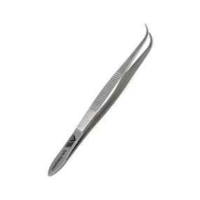 High Quality 125mm Dressing Tissue Forceps Fine Curved Serrated Jaw Manual Dissecting Perry Forceps