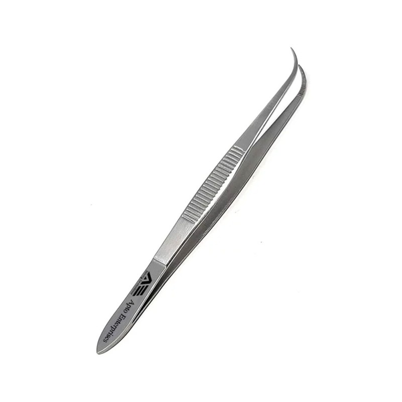 High Quality 125mm Dressing Tissue Forceps Fine Curved Serrated Jaw Manual Dissecting Perry Forceps
