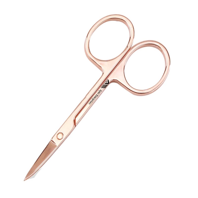 Eyebrow Spring Micro Scissors Straight and Curved Tip Micro Spring Scissors for Baby Nail Cutting and Eyebrow Cutting
