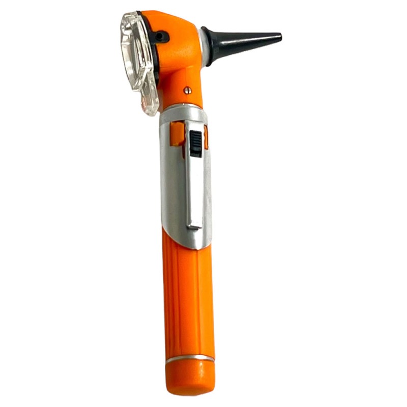 Professional Medical Devices Fiber Optic Mini Otoscope Orange Color Pocket Otoscope with Pouch Case