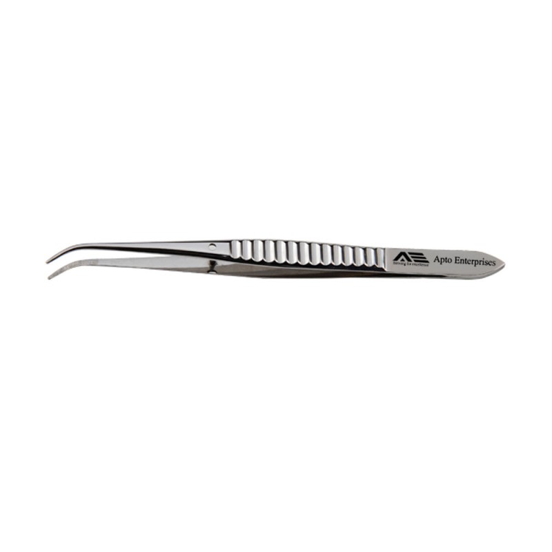 High Quality 125mm Dressing Tissue Forceps Fine Curved Serrated Jaw Manual Dissecting Perry Forceps