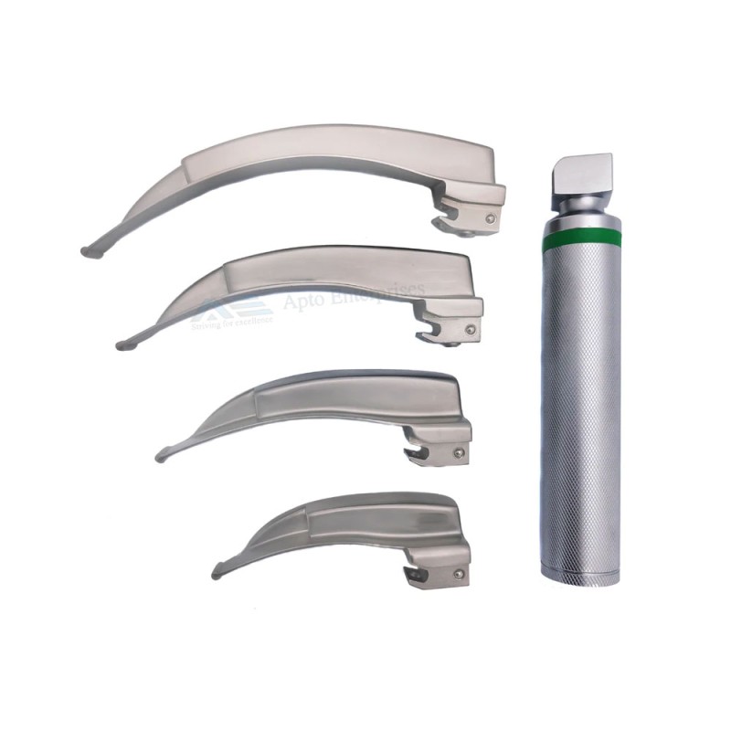 Anesthesia LED Light Conventional Laryngoscope 4 Blades Set With 1 Handles 4 Macintosh 4 Miller Blades Sets