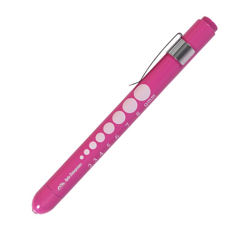 Pink Color Medical Pen Light with Pupil Gauge Diagnostic Doctor Instrument for Eye Throat and Clinical Exams Penlight Tool