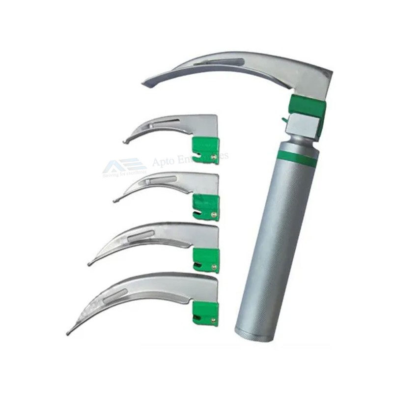 Anesthesia LED Light Conventional Laryngoscope 4 Blades Set With 1 Handles 4 Macintosh 4 Miller Blades Sets