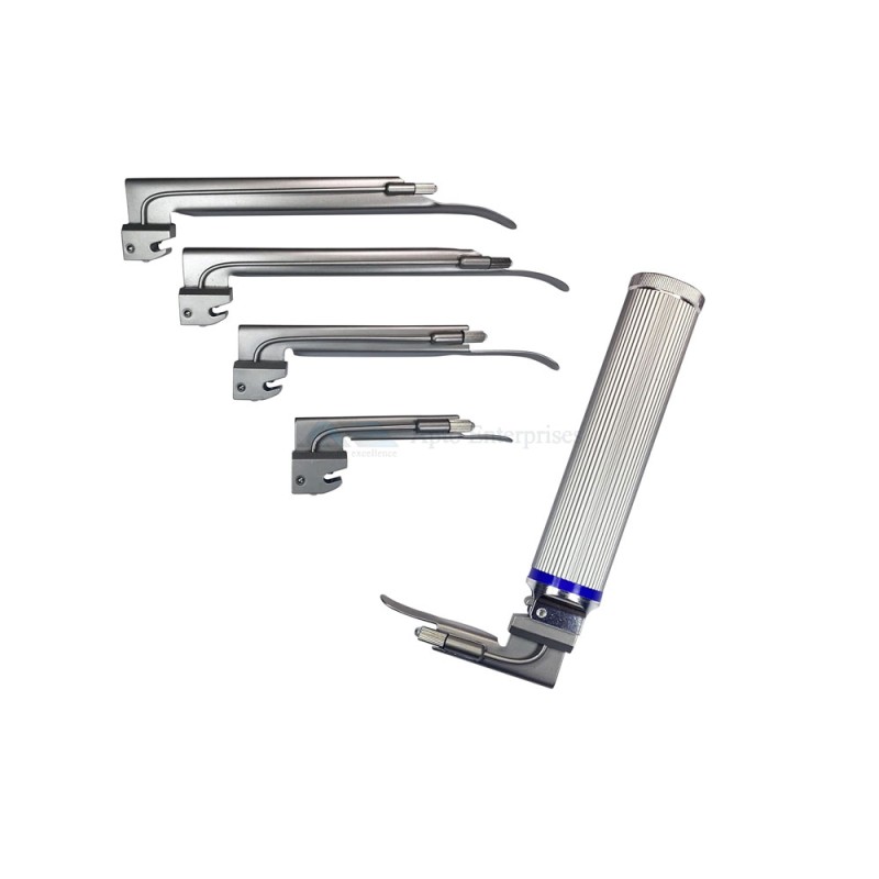 Anesthesia LED Light Conventional Laryngoscope 4 Blades Set With 1 Handles 4 Macintosh 4 Miller Blades Sets