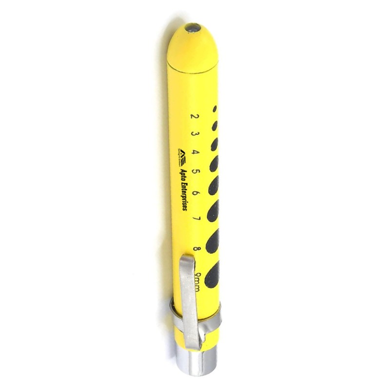 Best Quality Yellow Medical Penlight for Doctors and Nurses Professional LED Pen Light with Pupil Gauge Bright Light