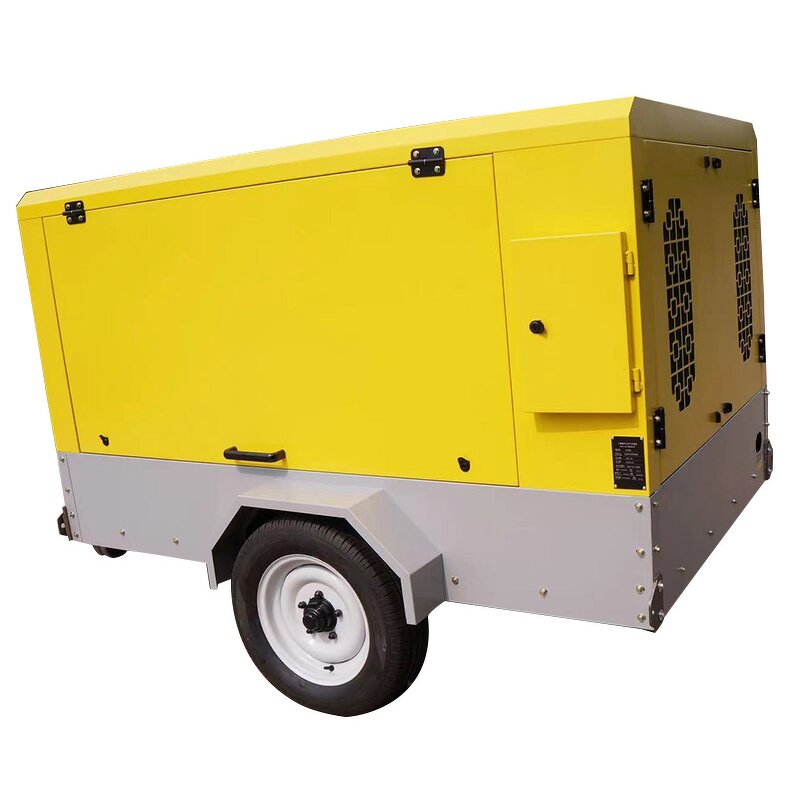 Screw Air Compressor Factory - OEM Portable Industrial with 8 Bar Diesel Engine Lubricated Air Cooled