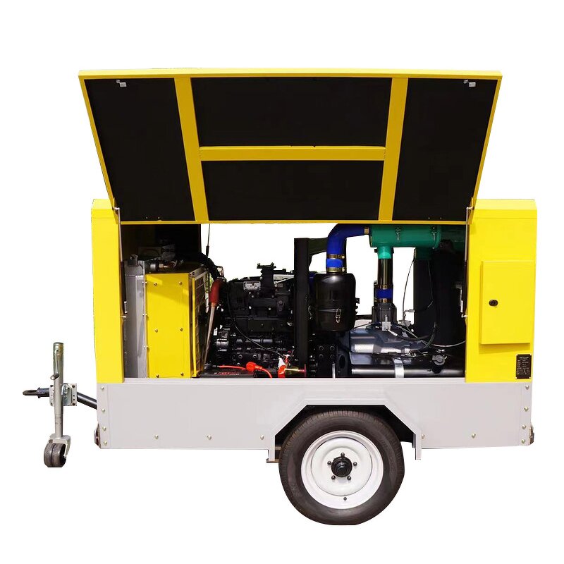 Screw Air Compressor Factory - OEM Portable Industrial with 8 Bar Diesel Engine Lubricated Air Cooled