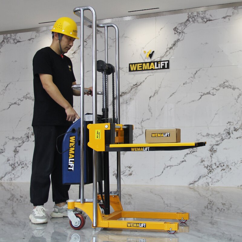 Pallet Stacker Manufacturer - Factory Price 400kg Semi Electric Mini Portable Stacker