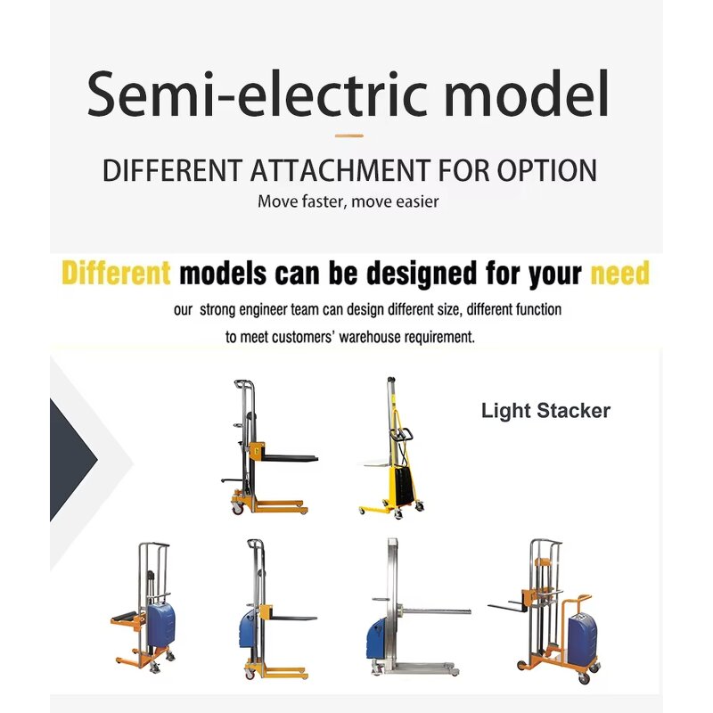 Pallet Stacker Manufacturer - Battery Electric Portable Forklift Manual Stacker