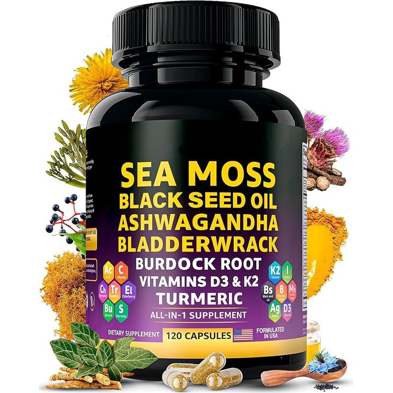 Sea Moss Capsules Supplier - GMP Factory OEM Black Seed Oil Ashwagandha Turmeric