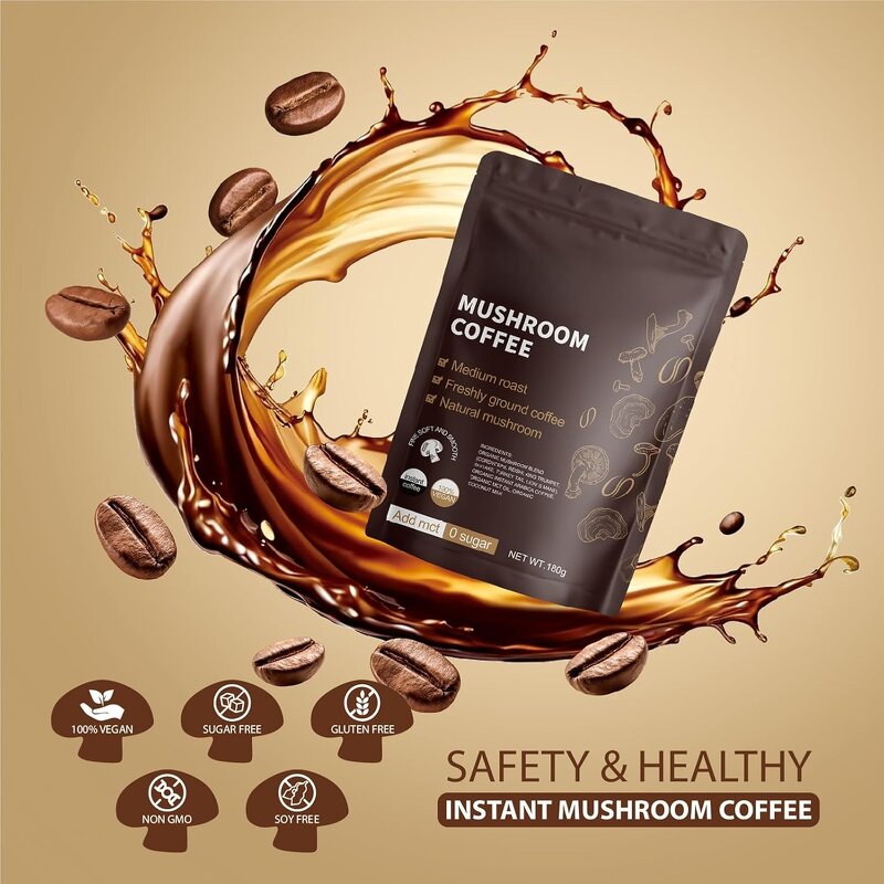 Mushroom Coffee Powder Supplier - OEM with Lion's Mane Reishi Instant Energy Drink