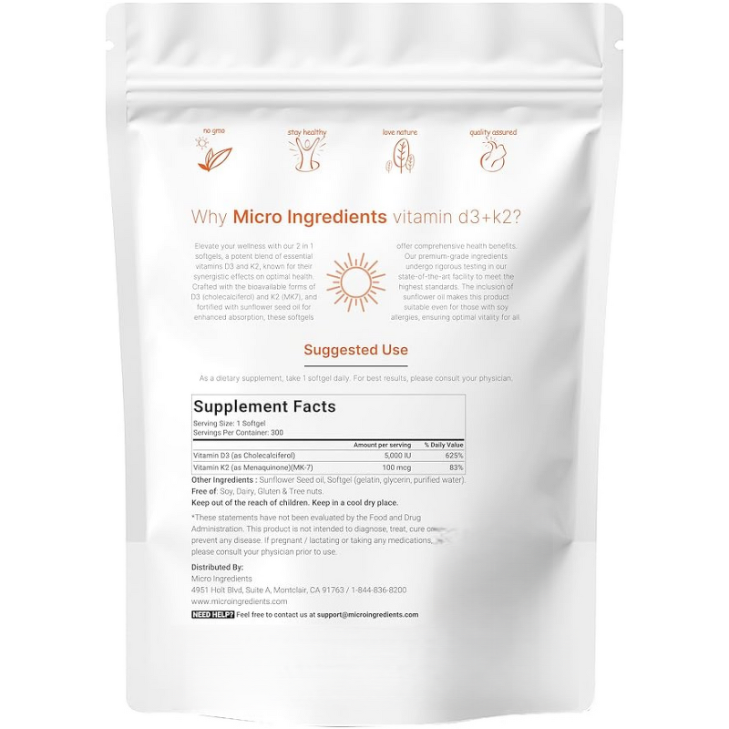 Vitamin D3 with K2 Softgel Manufacturer - OEM 2 in 1 for Joint Teeth Bone Support