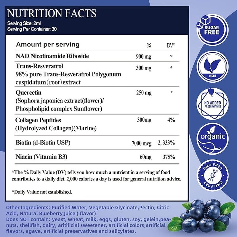 NAD Supplements Drops Factory - Antioxidant for Anti-Aging Skin Collagen Boost