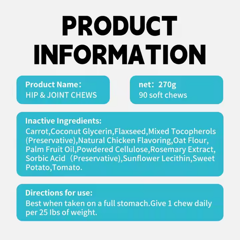 Pet Joint Supplements Manufacturer - OEM Chewable Soft Chews for Dogs and Cats