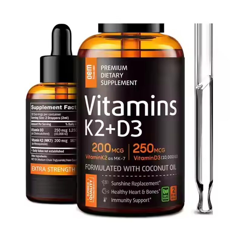 Vitamin K2 D3 Drops Supplier - OEM Vegan Immune Support Sublingual Liquid