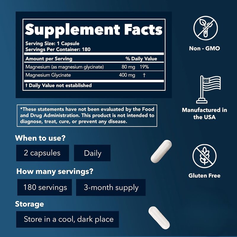 Magnesium Glycinate Capsules Source Factory - Complex Compound for Relaxation