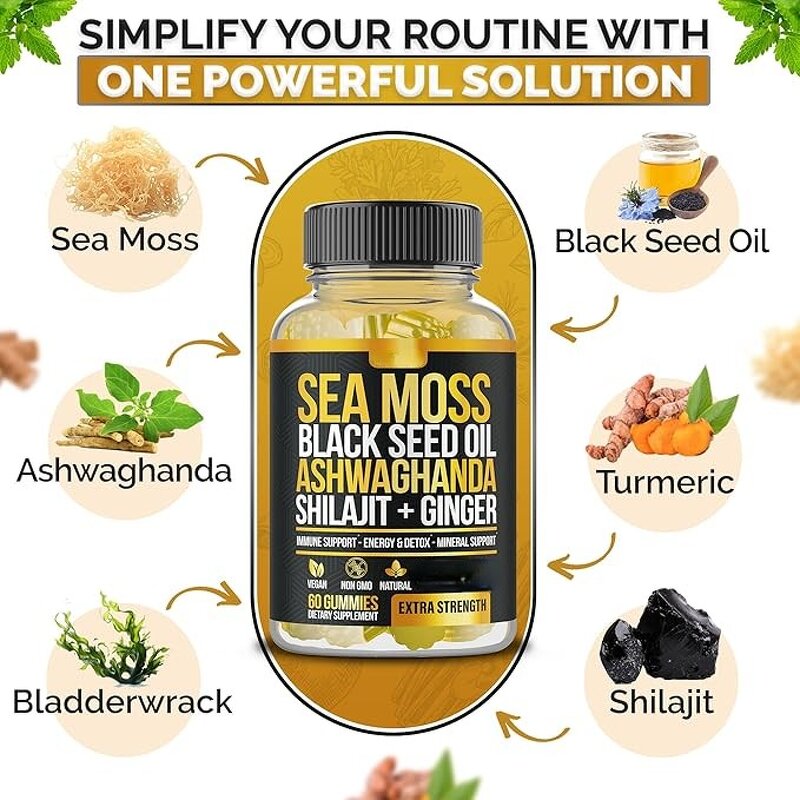 Sea Moss Gummies Factory - Private Label Halal Black Seed Oil Ashwagandha Ginger