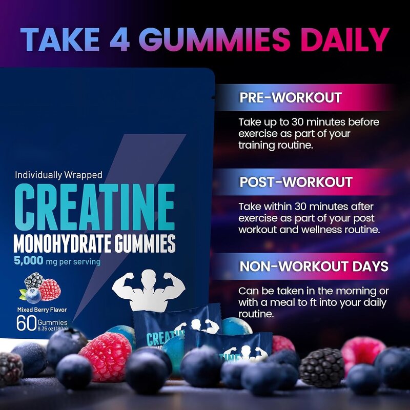 Creatine Gummies Supplier - OEM 5g Monohydrate Sugar Free for Muscle Growth