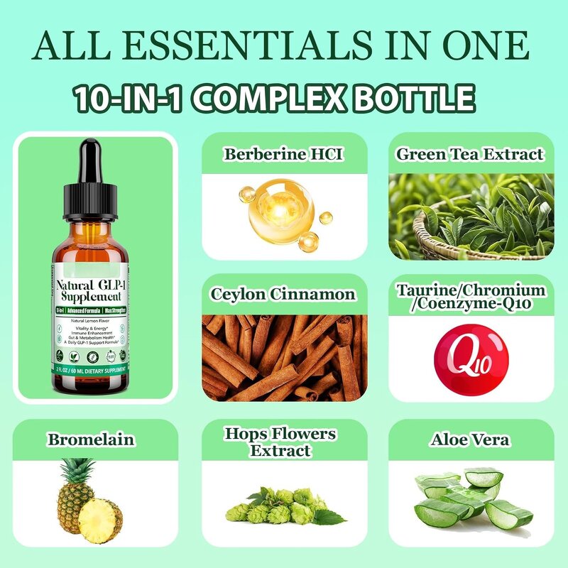 GLP-1 Drops Supplier - Natural Green Tea Bromelain Chromium for Gut Metabolism