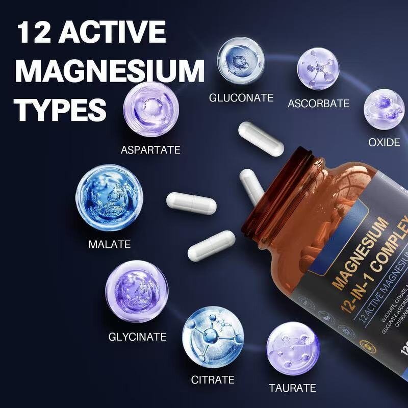 Magnesium Capsules Supplier - 12-in-1 Complex 700mg Glycinate for Muscle Heart Support