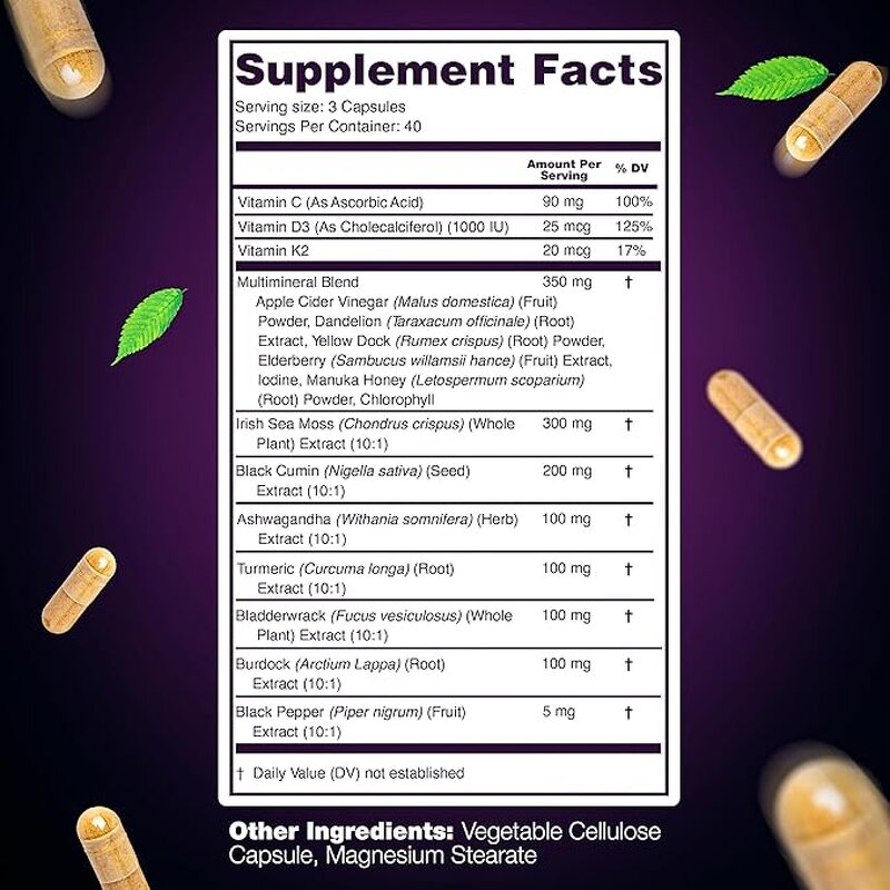 Sea Moss Capsules Supplier - GMP Factory OEM Black Seed Oil Ashwagandha Turmeric