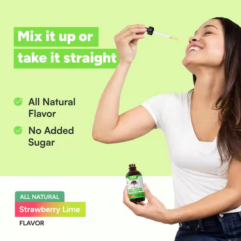 Sea Moss Liquid Drops Factory - OEM Organic 1000mg Weight Detox Cleanse