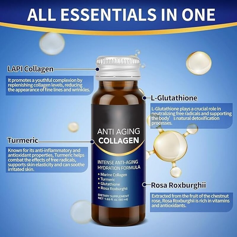 Liquid Collagen Supplier - Anti-Aging Formula with Turmeric & Glutathione for All