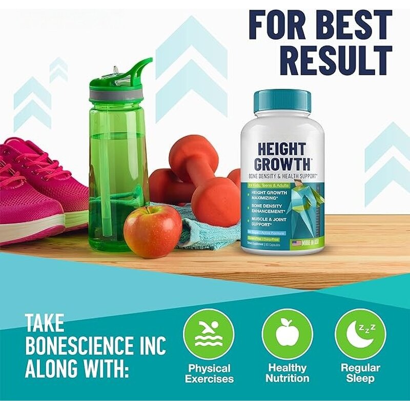 Growth Capsules Factory - Height Maximizer with Calcium GABA Zinc for All Ages