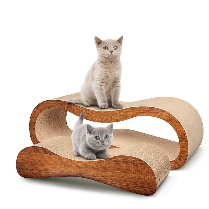 Cat Scratcher Manufacturer - 2 in 1 Cardboard Lounge Bed & Scratching Post
