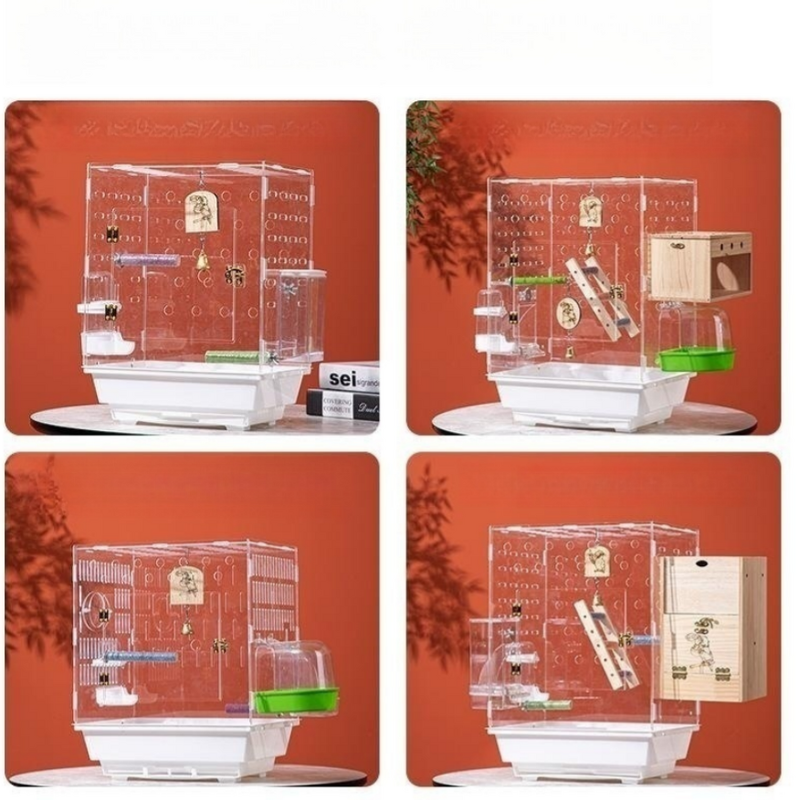 Acrylic Birdcage Manufacturer - Panoramic Transparent Breeding Box Set Wholesale