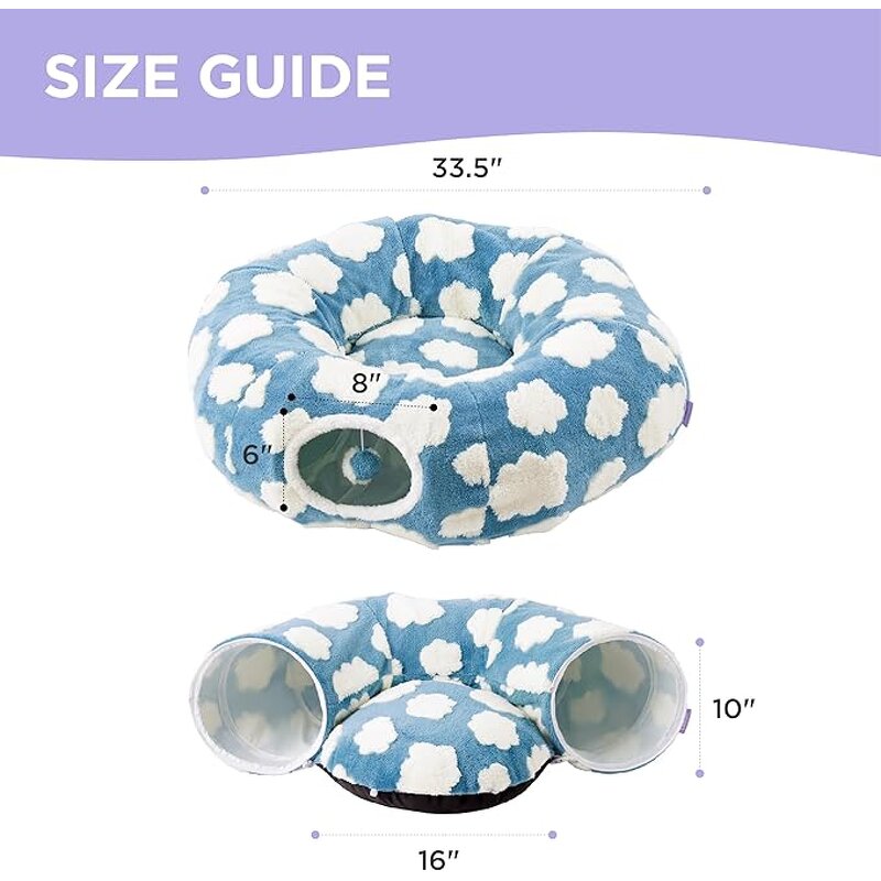 Cat Tunnel Bed Supplier - Donut Shape with Washable Cushion Peekaboo Cave