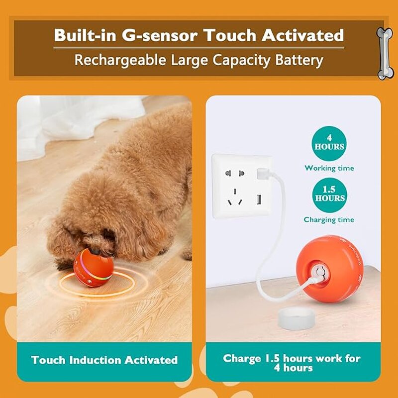 Interactive Dog Toy Factory - Automatic Rolling Ball USB Rechargeable for All Sizes