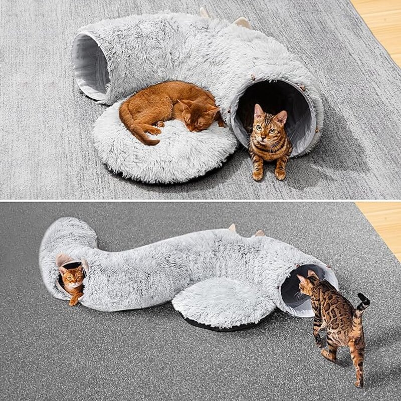Cat Tunnel Manufacturer - Large Collapsible Plush Tube with Mat & Balls