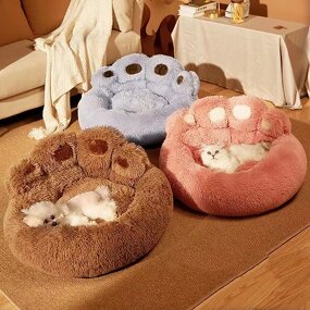 Plush Pet Bed Manufacturer - Footprints Nest Cute Bear Paw Sofa Bed Wholesale