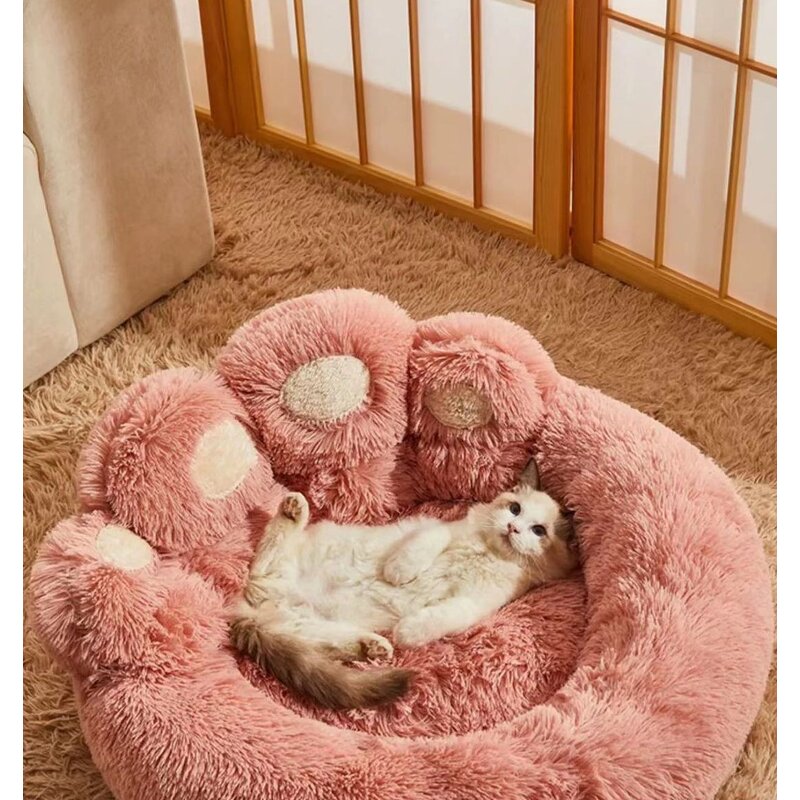 Plush Pet Bed Manufacturer - Footprints Nest Cute Bear Paw Sofa Bed Wholesale