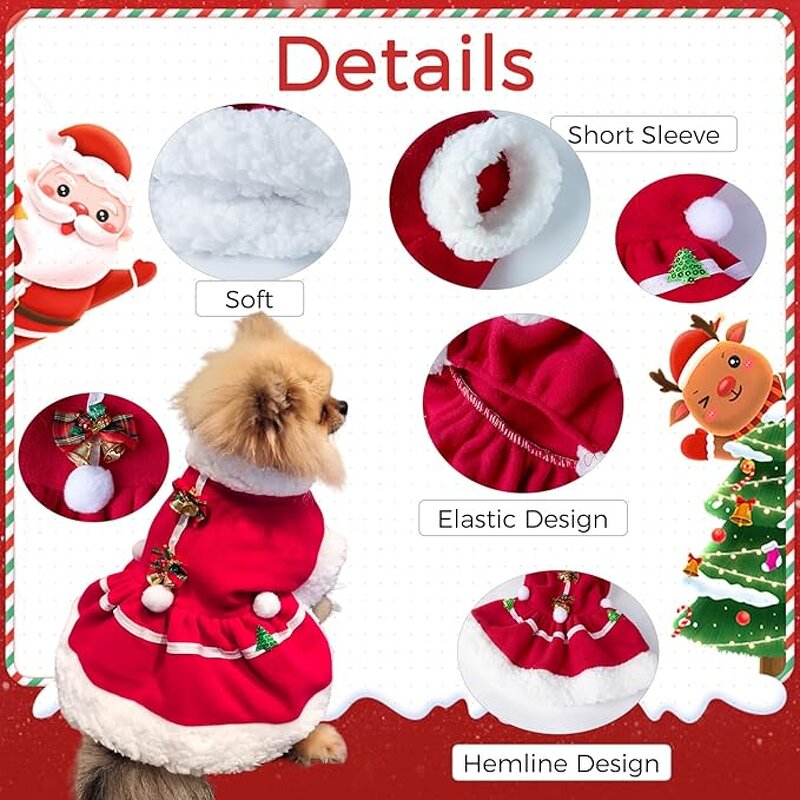 Christmas Pet Dress Manufacturer - Princess Dress Winter Teddy Small Dog Cat